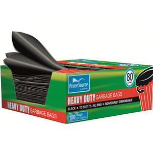 100 Packet Garbage Bags 72-80Lt Black Heavy Duty Bin Liner