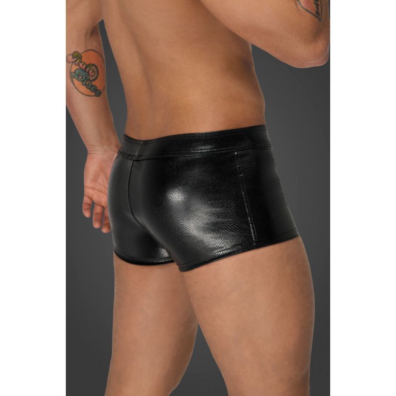 Noir Snake Wetlook Short Shorts - Black - Extra Large