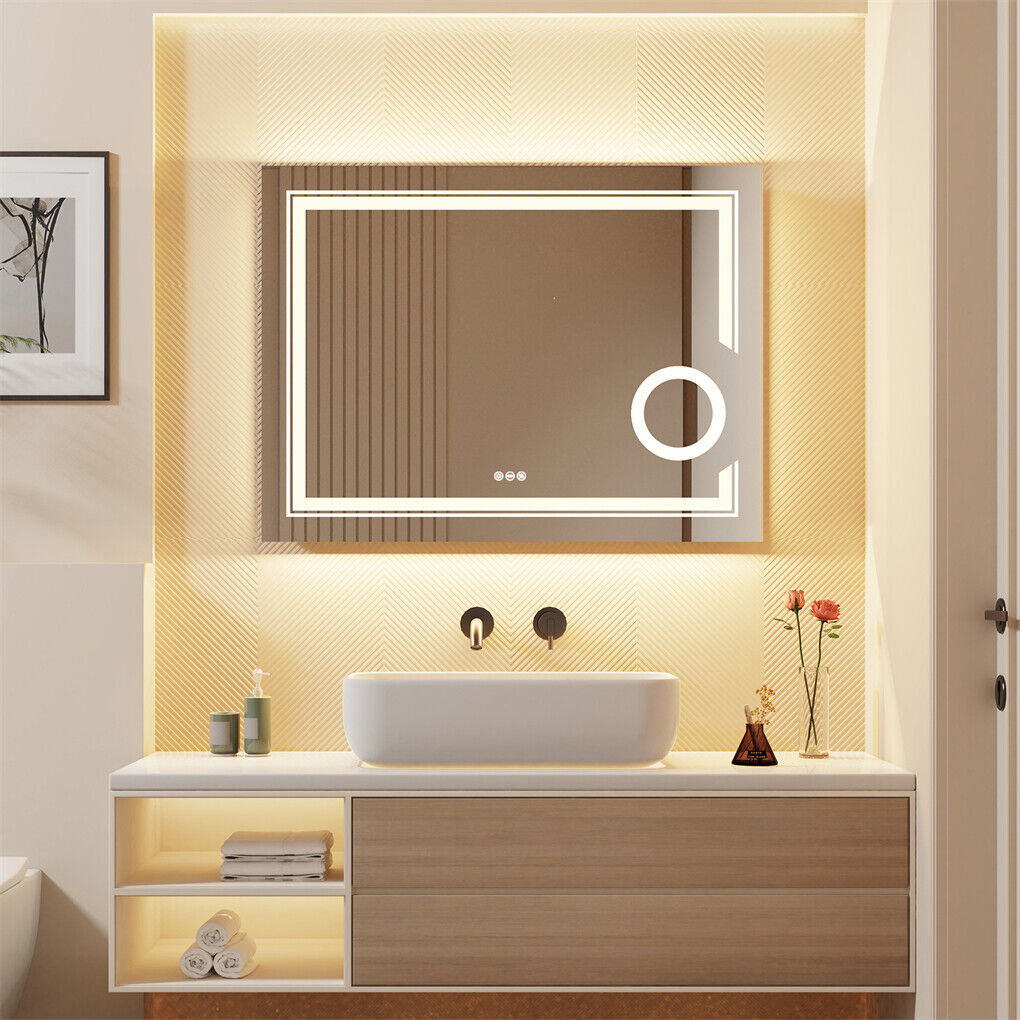 600x800mm LED Bathroom Mirror with Magnification Anti-fog