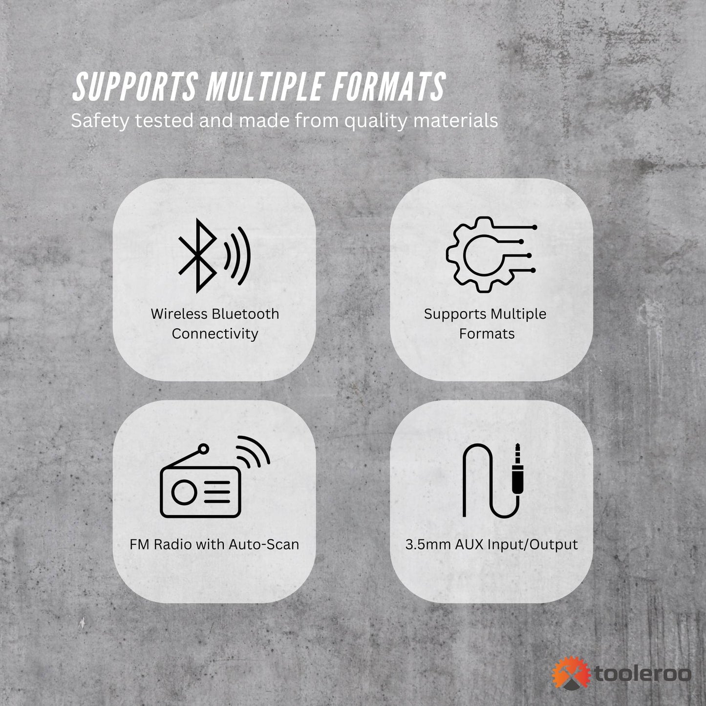 Tooleroo USB Rechargeable Desktop CD Player Speaker – Bluetooth Portable Black