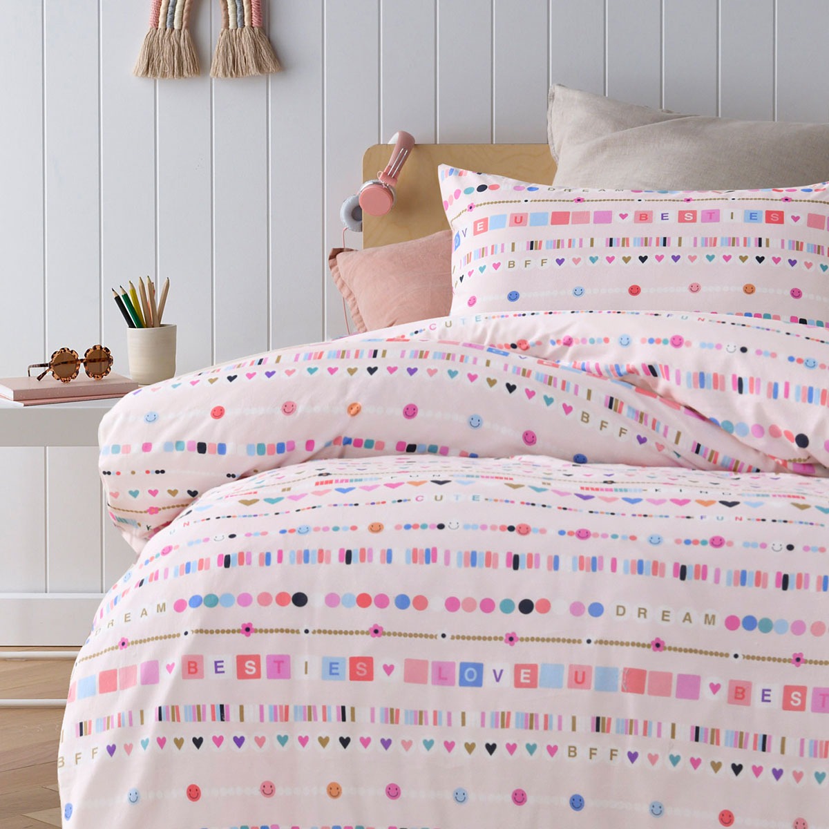 Happy Kids Swifty Washed Quilt Cover Set Double