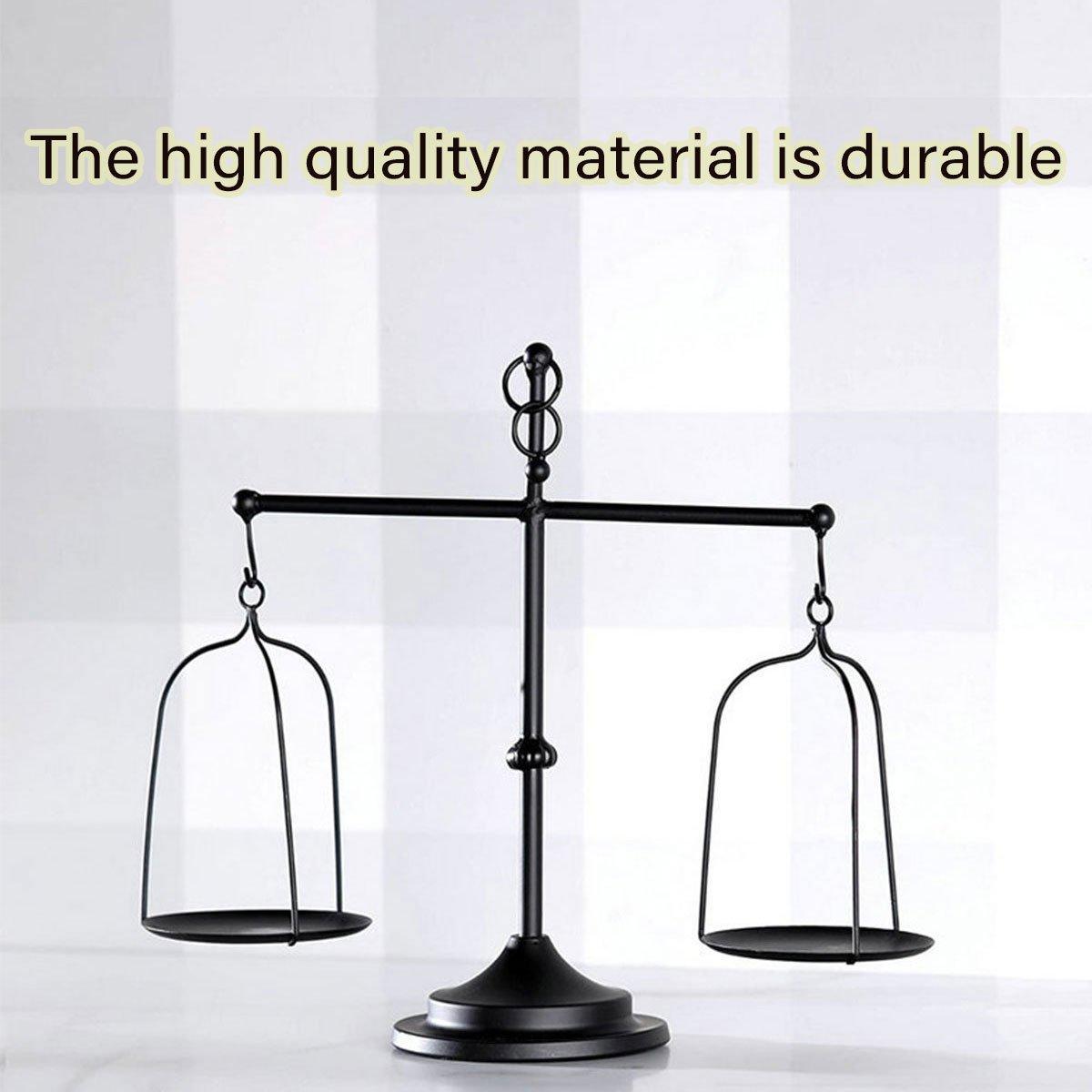Black iron balance Scale candlestick decorative candle wedding Home Decor Gifts