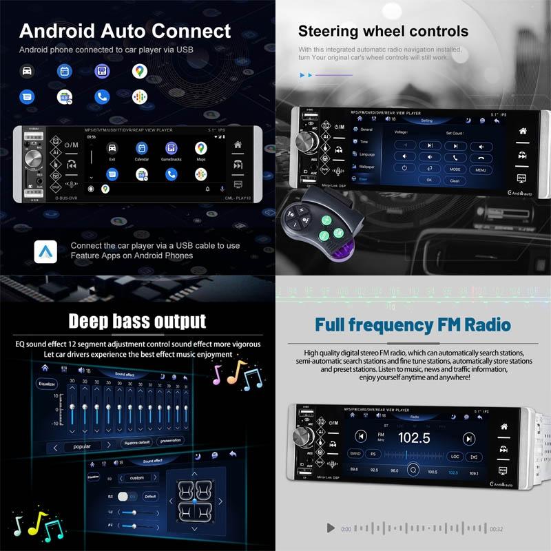 5.1 Inch Ips Capacitive Carplay Player - Single Button Control