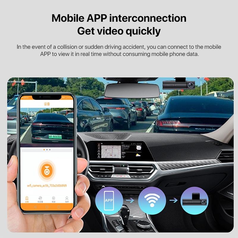 Ultra Hd Car Front & Inner Wifi Driving Recorder with Night Vision