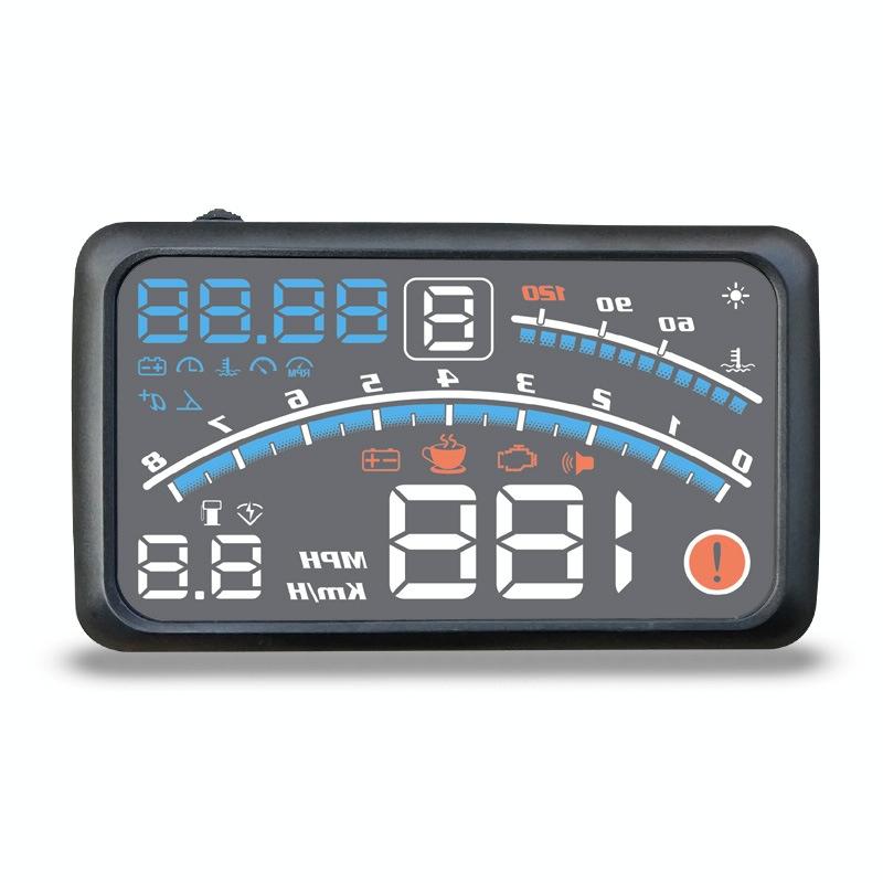 5.5 Inch Obd Hud Head Up Display Speed Alarm Shift Reminder Time Display