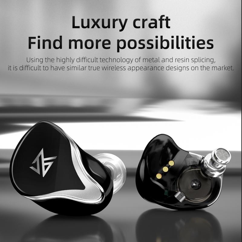 Kz Z3 Hybrid 1dd & 1ba Wireless Bluetooth 5.2 Tws Earphone - Black