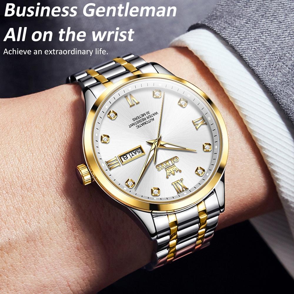 Waterproof Quartz Watch with Diamond Roman Scale for Men - Grey + Silver