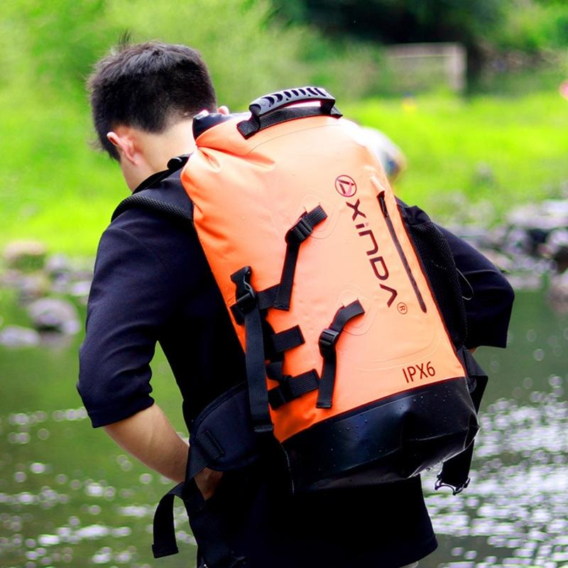 Waterproof Upstream Storage Shoulder Bag L For Mountaineering - Black