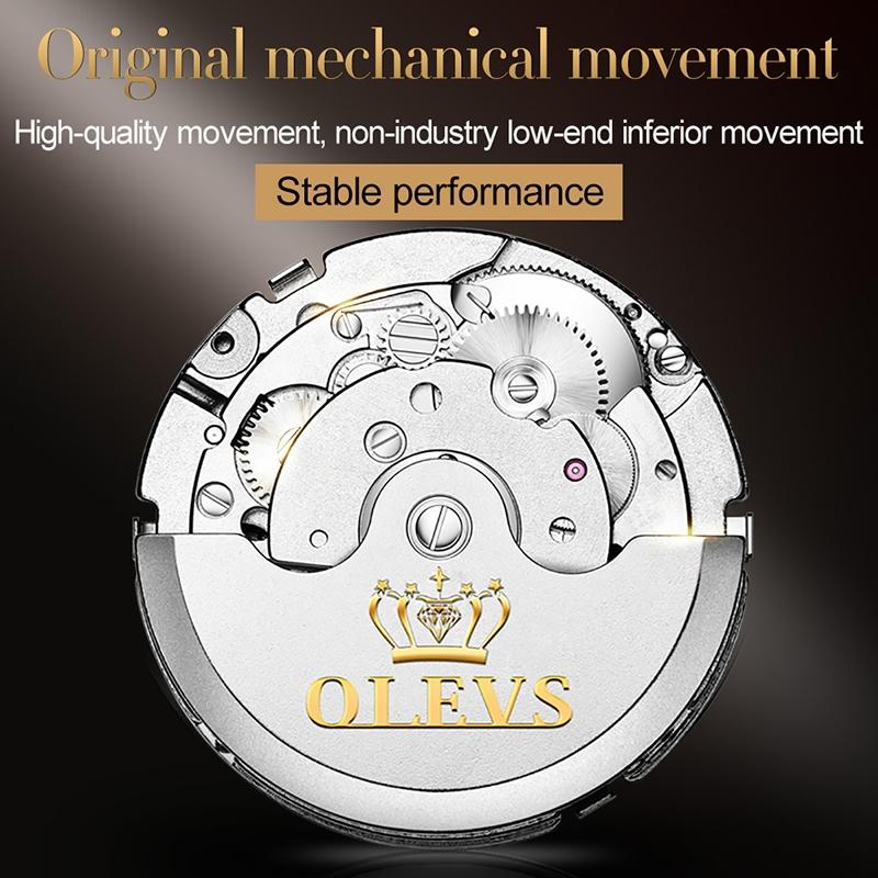 Waterproof Automatic Mechanical Watch for Men with Multi-function Flywheel - Silver Gold Blue