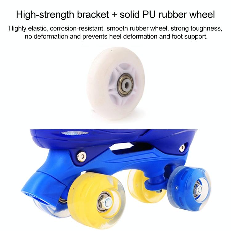 Kids' Full-flash Roller Skates - White Size m - Blue