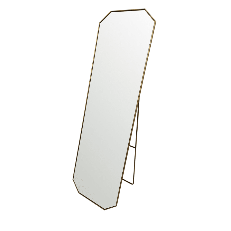 Contemporary Gold Cheval Floor Mirror w/ Stand 50x165cm