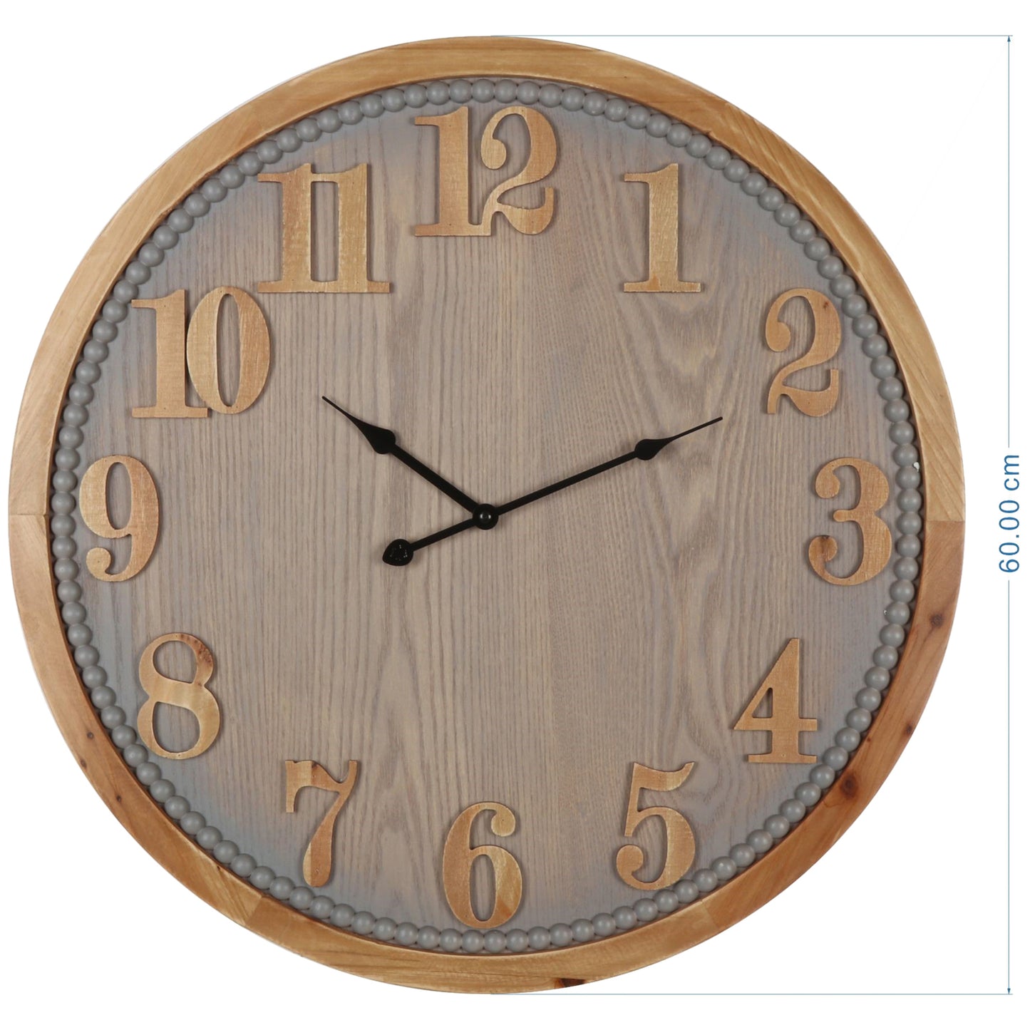 Contemporary Grey Timber Wall Clock 60cm