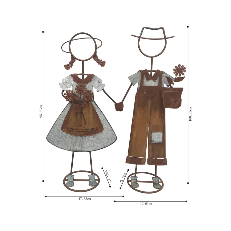 Set 2 Tall Kids W Holding Hands Option Assorted 40x100cm
