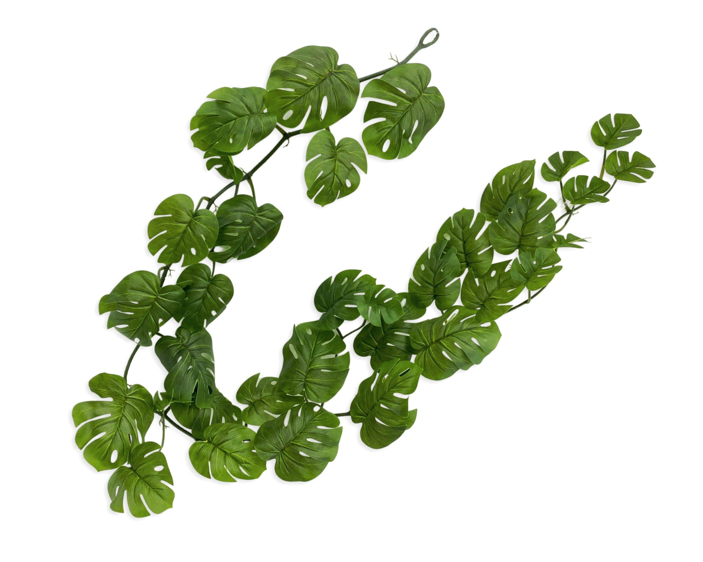 bulk 12 Artificial Green Monstera Garland 180x10cm