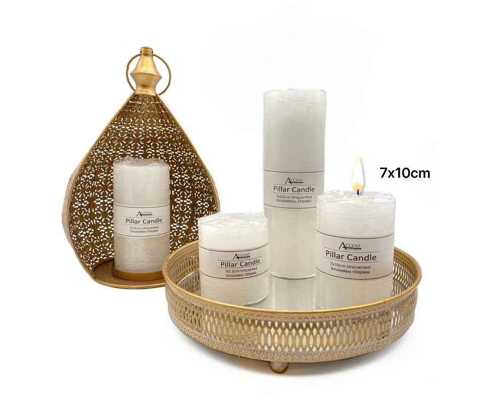 bulk 36 Unscented White Pillar Candle 335G 10cm