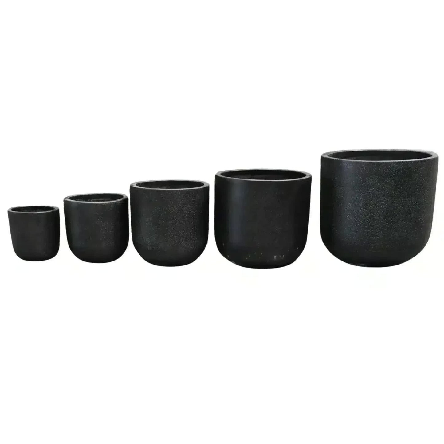 Modern Black Rounded Terrazzo Planters Set of 5 Bulk Savings