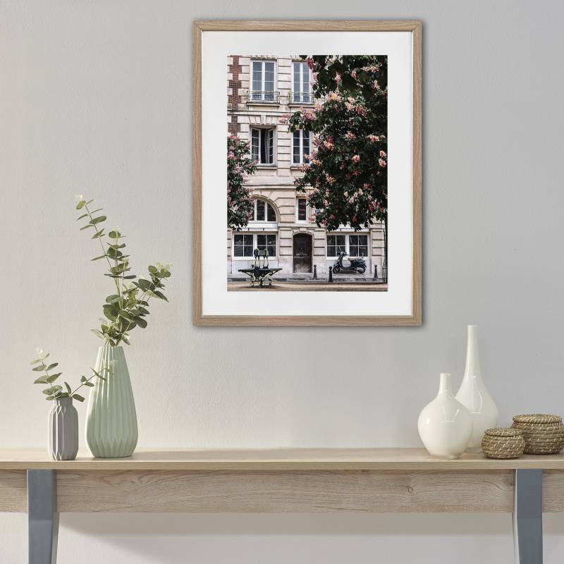Peaceful Parisian Artwork Framed W Glass Front 60x80cm