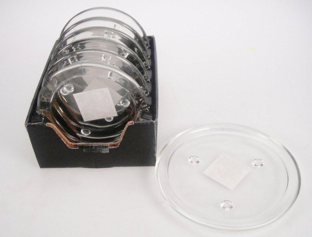 bulk 40 Clear Glass Round Candle Plate 14x2cm