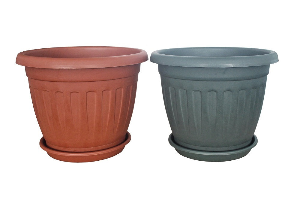 bulk 9 XLarge Garden Pot & Saucer 42cm
