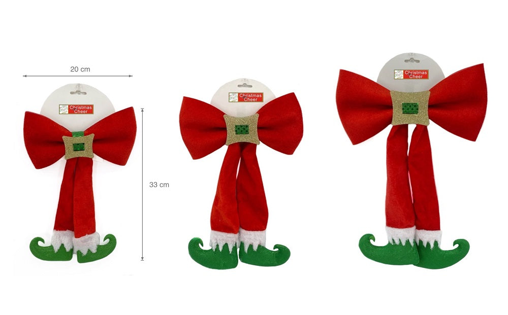 bulk 24 Xmas Elf Gift Bow 33cm