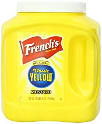 4 X Mustard French's Yellow 3Kg