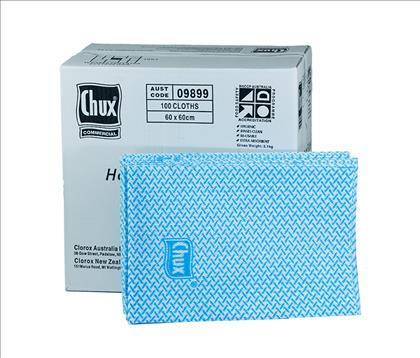 100 Chux Wipes Pieces Blue 60 X 60Cm Heavy Duty