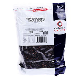 Caterers Choice Peppercorns 1Kg Black Whole