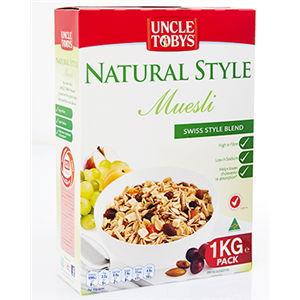 9 X Muesli Natural Swiss Blend 1Kg