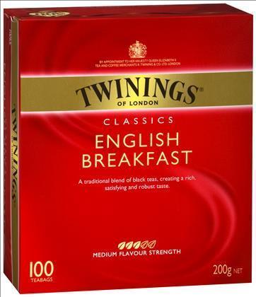6 X 100 Twinings Tea Bags English Breakfast (600)