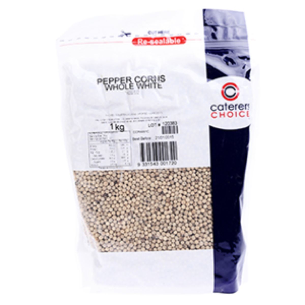 8Kg Peppercorns White Whole 8 X 1Kg