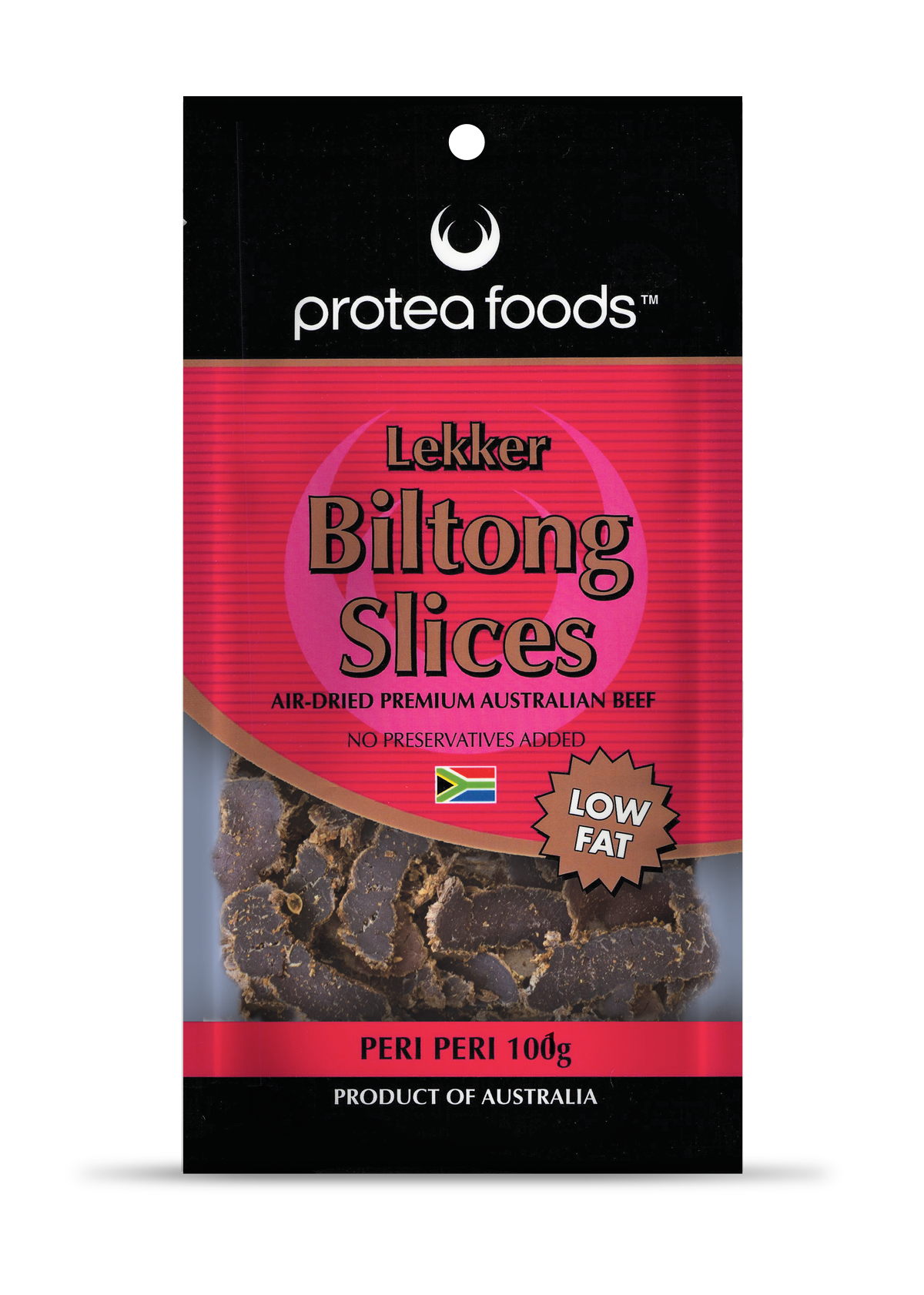 12 X Protea Lekker Biltong Slices 100G Peri Peri
