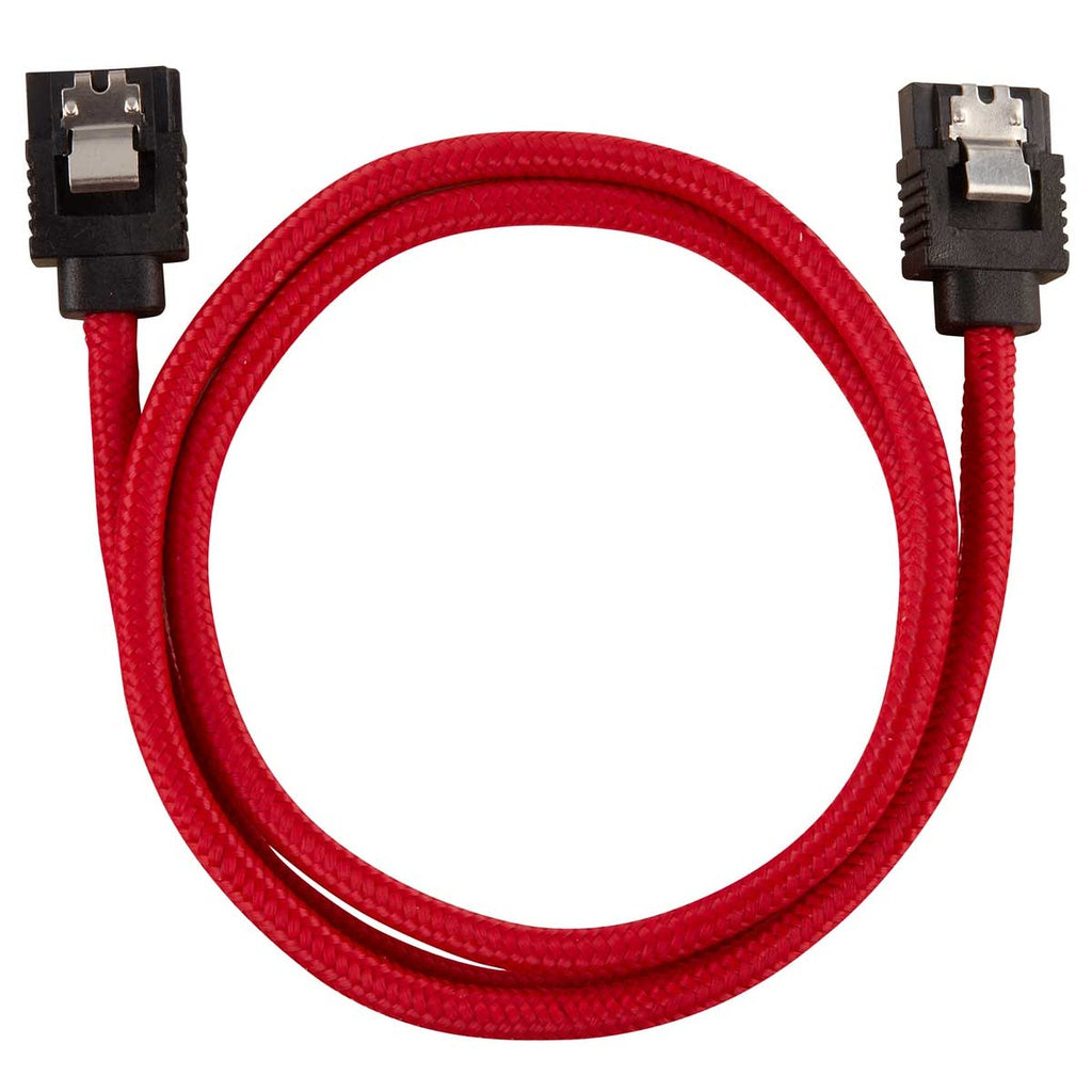 Simplecom CA110S Premium SATA 3 HDD SSD Data Cable Sleeved with Ferrite Bead Lead Clip Straight