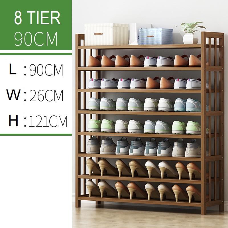 8 Tier Tower Bamboo Wooden Shoe Rack Corner Shelf Stand Storage