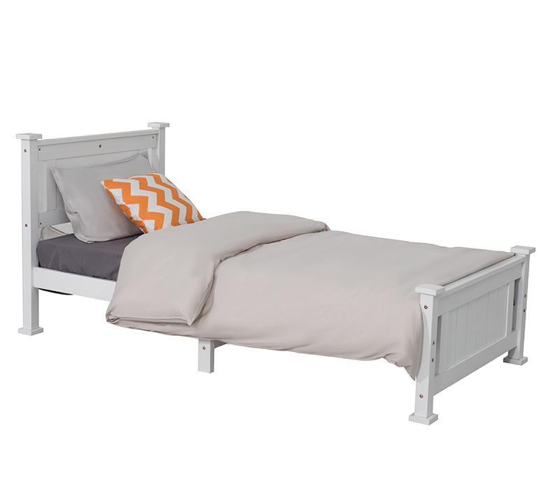 Single Solid Pine Timber Bed Frame – White
