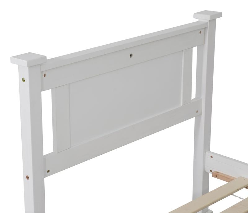 Single Solid Pine Timber Bed Frame – White