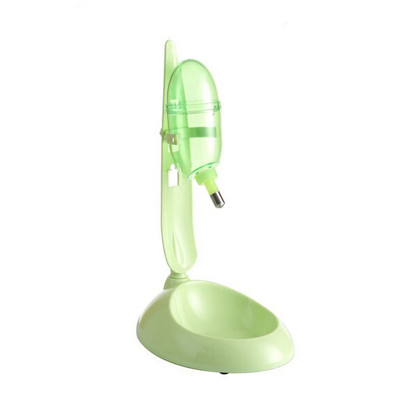 Dog Cat Guinea Pig Water Food Feeder Rabbit Bowl Dispenser Bottle-Green
