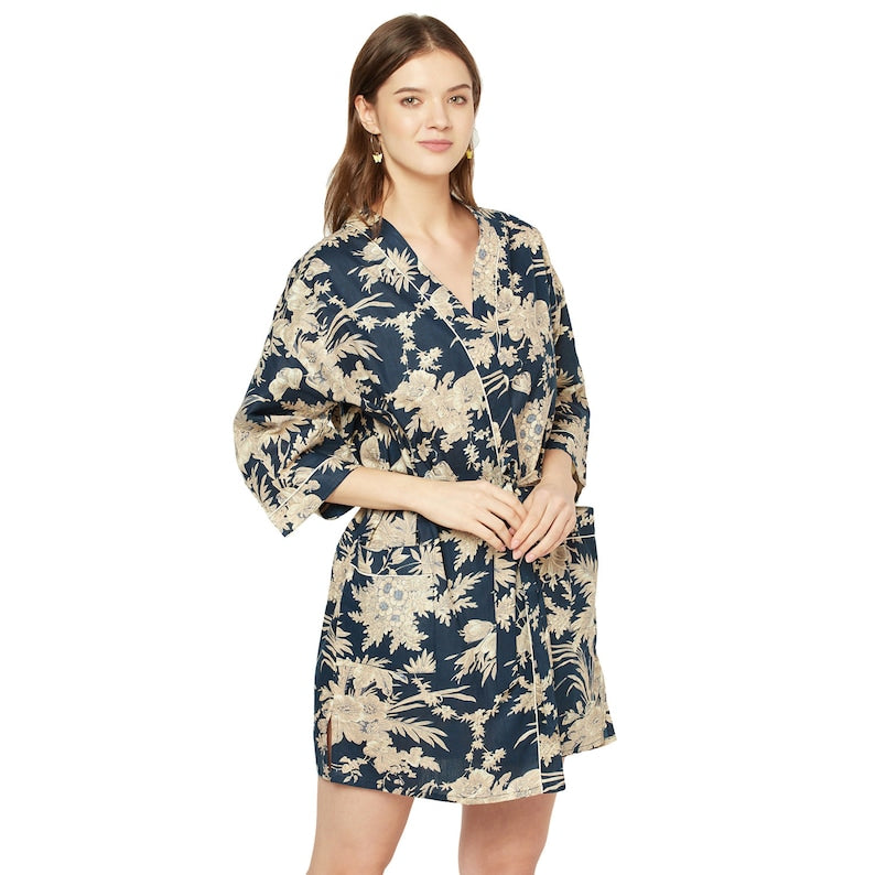 Kimono Cotton Kimono Bathrobe Frida Valentines Day GiftBird Bathrobe Turkish Bathrobe Cardigan Nightwear Dressing Gown Beach Bikini Summer SCK03