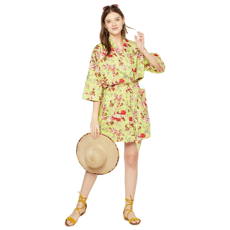 Kimono Cotton Kimono Bathrobe Frida Valentines Day GiftBird Bathrobe Turkish Bathrobe Cardigan Nightwear Dressing Gown Beach Bikini Summer SCK17