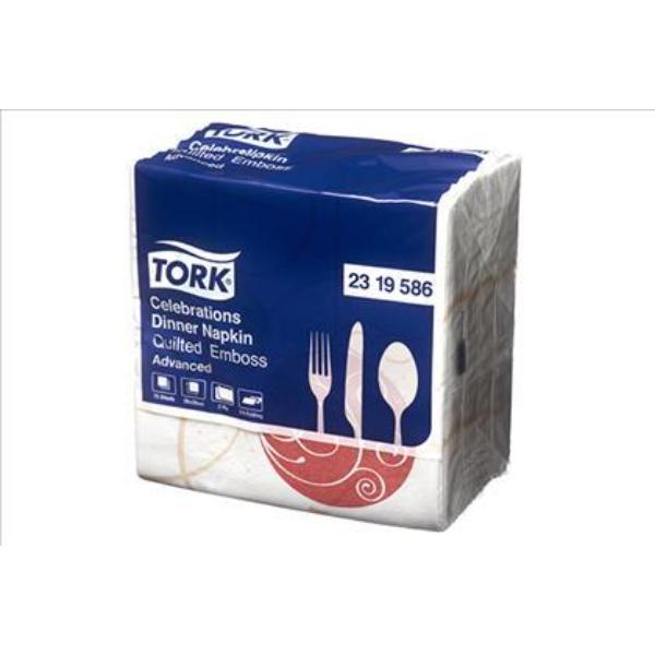 Tork Napkins 2 Ply - Pack of 75 Dinner Celebrations White