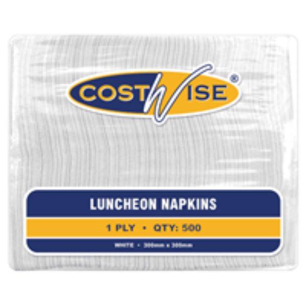 500 Napkins 1 Ply Lunch White Quarter Fold