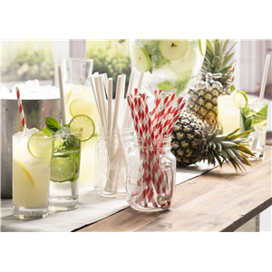 Straws 250 Paper Red