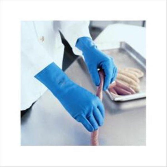 12 Gloves Rubber Blue Size 10