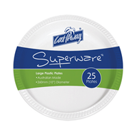 Castaway 200 Plates Plastic Dinner 255Mm 10 Inch