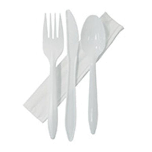500 Pack Knife Fork Dessert Spoon & Napkin