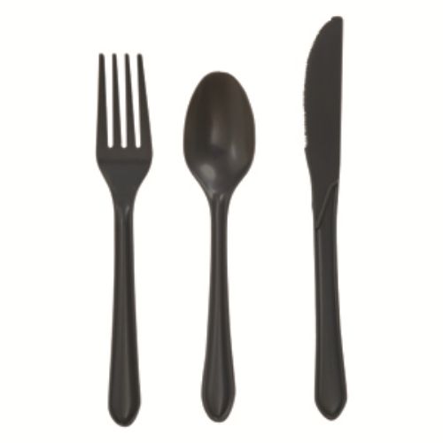 Costwise 100 Plastic Forks Black