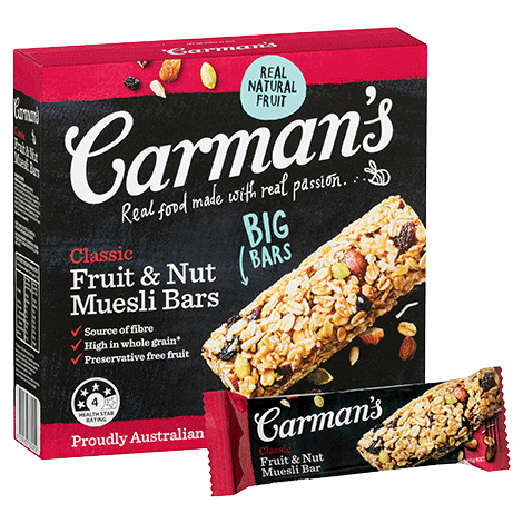 2 x Carman Classic Original Fruit Muesli Bar 6 Pack x 6 bars