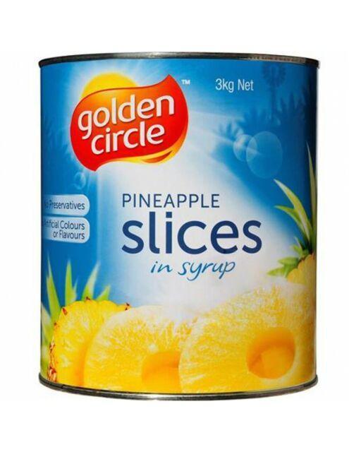 3 X Pineapple Sliced In Light Syrup 3Kg