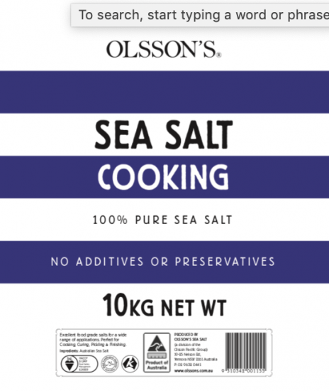 Salt Cooking Iodised 10Kg