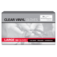 100 Gloves Vinyl Clear Large Powdered