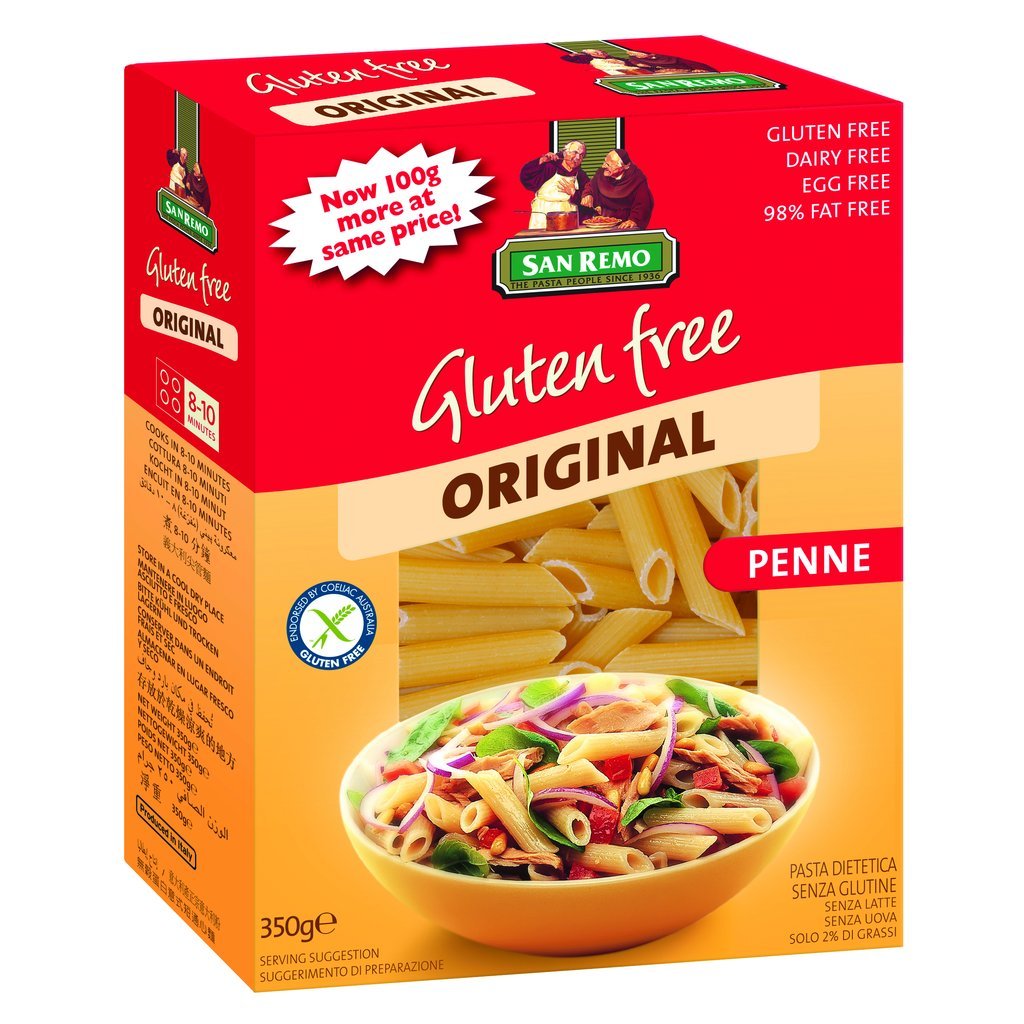 3.5Kg Pasta Penne Gluten Free San Remo 10 X 350G
